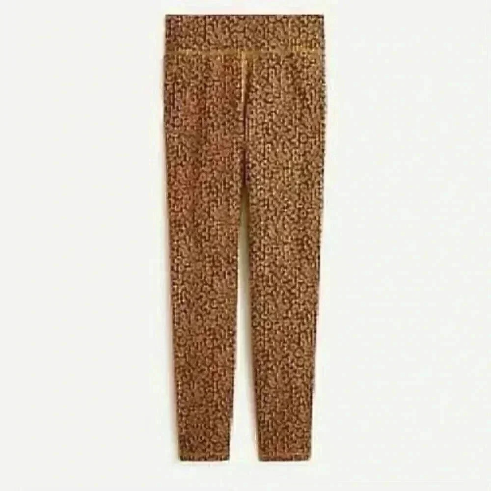 J.Crew Womens XS Brown Black Animal Print Leggings Y2K Athleisure Streetwear NWT
